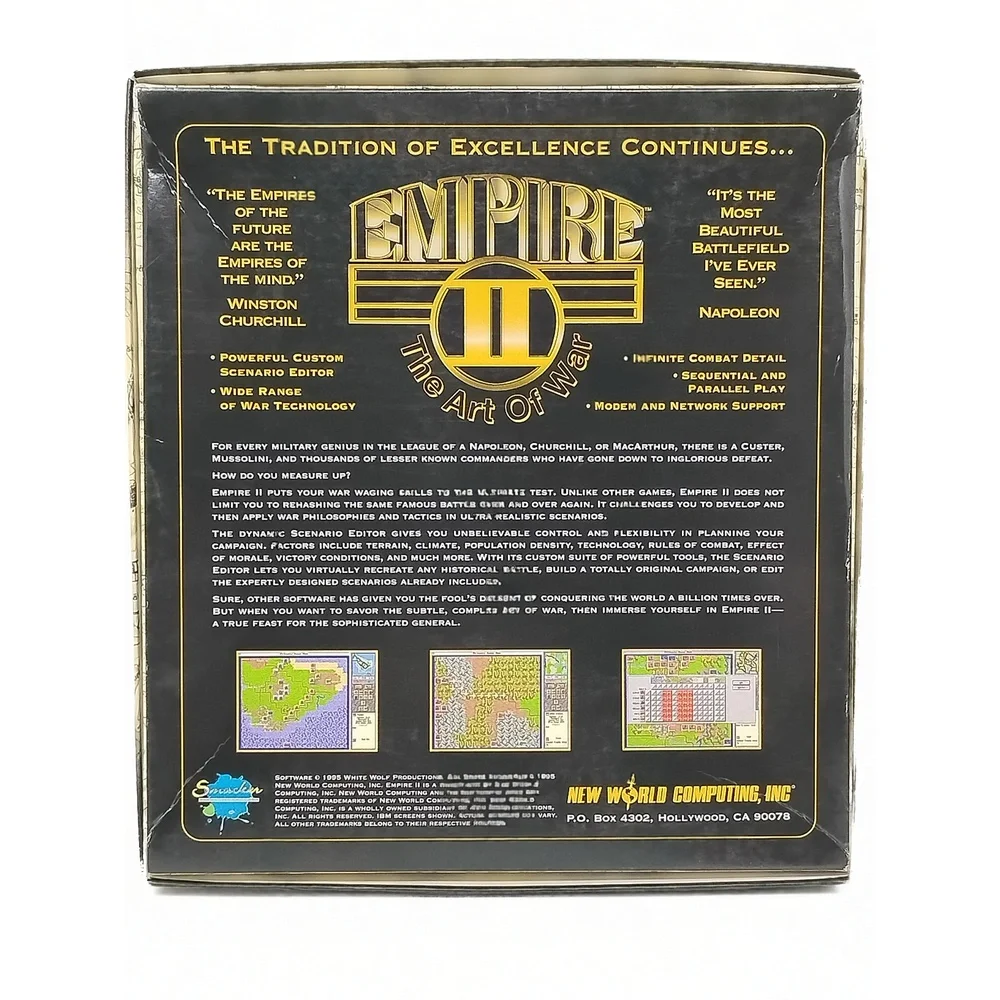 Empire II Art of War New World Computing 1995 PC Strategy Game DOS CD ROM Box